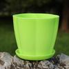 Vaso de pétalas de resina atacado cor abóbora tipo planta verde carnudo imitação de vaso de porcelana plástico pequeno vaso de flores fabricantes