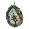 Cuentas redondas de cristal de colores pieza de ágata colgante de árbol de la vida de bronce joyería transfronteriza Amazon ebay al por mayor