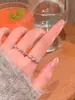Anel de borboleta moderno com pérola e zircônia para mulheres, anel de casal de luxo leve de nicho, anel aberto elegante atacado