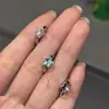 Hebilla de Oreja de Estrella para Mujer Simple Linda Exquisita Versátil Color Caramelo Dopamina Pendientes Pequeños de Oreja Nuevos