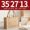 Bolsa de Lino Logo Impreso Personalizado Exportación Transfronteriza Fábrica Mayorista Yute Lino Lona Costura Bolso de Mano Personalización