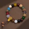 Pulsera de 18 semillas de Bodhi naturales con 18 tesoros, borla, más semillas, más bendiciones, cuentas de paz y Shun Sui, cuentas 18 juego literario