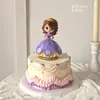 Ropa Morada Corona Princesa Pastel Horneado Decoración Decoración Muñeca Modelo Niña Morada Castillo Princesa Regalo de Cumpleaños