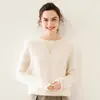 Nuevo suéter de 100% cachemira cepillada, suéter de forro polar de cachemira pura para mujer con un diseño único, top base de capa gruesa de nicho para otoño e invierno