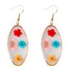 Moda transfronteiriça pequenas flores eternas frescas gota cola brincos margarida personalidade irregular amor geométrico joias pendente