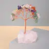 Base de Piedra Cruda de Cristal Árbol de Cristal Árbol de Cristal de la Vida Árbol de la Fortuna Adorno Decoración de Oficina en Casa