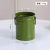 Porta Plumas Cilíndrico de Hierro Forjado Creativo con Asa y Doble Oreja, Maceta de Metal Color Caramelo, Contenedor de Plumas Estudiante DIY para Escritorio