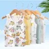 [Liquidação] Conjunto de Colete Infantil Verão Fino Sem Mangas Meninos e Meninas Bebê Desenho Animado Roupas de Casa