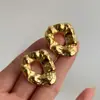 Pendientes Impermeables Dazan de Oro de 18K Estilo Europeo y Americano de Moda Nicho Ins Retro Vintage Lava Exagerado