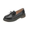 Sapatos casuais de couro estilo universitário com sola de carne, mocassins retrô simples com cadarço, estilo japonês, uniforme jk, sapatos de salto grosso