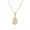 Aogu Diseño de Nicho Chapado en Cobre Oro de 18 Quilates Incrustado con Circonita Colgante Religioso Geométrico para Mujer Cadena de Clavícula con Personalidad Vintage