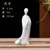Cerámica Creativa Hecha a Mano Mini Buda Sin Fase Ceremonia del Té Bandeja de Té Accesorios Carácter Zen Porcelana Blanca Bonsái Hogar Pequeños Adornos