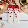 Calcetines cruzados de otoño e invierno para mujer, calcetines navideños gruesos de coral, calcetines de piso de tubo medio para mujer, calcetines de dormir de dibujos animados 3D