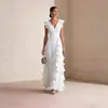 Ropa de Mujer Europea y Americana 2026, Sitio Web Independiente Amazon, Color Sólido, Plisado, Manga Corta, Vestido de Cuello en V, Vestido de Gasa