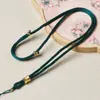Pingente Fivela da Paz para Mulheres, Cordão Preto para Colar, Pingente de Jade, Cordão para Pingente, Pingente de Jade Masculino, Enfeites de Jade, Banhado a Ouro