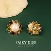 Exquisitos y con Temperamento Estrella de Seis Puntas Diamante Denso Perla de Vidrio Incrustados Pendientes Versátiles Joyería de Diseño Personalizado de Alta Gama