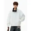 Sudadera con capucha de moda americana deconstruida con cuello alto y media cremallera para hombre y mujer, Chaqueta deportiva casual holgada Otoño/Invierno, Nueva Tendencia