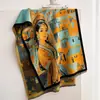 Bufanda de Imitación Cachemir Estilo Pintura al Óleo Vintage Nueva Otoño/Invierno 2026 para Mujer, Calentador de Cuello Chal Jacquard Versátil de Alta Gama al por Mayor