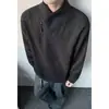 Sudadera retro americana a rayas con cuello en V cruzado para hombre, primavera y otoño, con cremallera diagonal, manga larga, adecuada como prenda interior o capa base para parejas