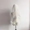 Véu de Noiva Coreano Curto de Camada Única com Renda, Pente e Strass Véu de Casamento Branco Dopamina