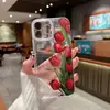 Funda de teléfono tipo tulipán de moda transfronteriza estilo ins al por mayor para iPhone 16 Pro Max, funda suave transparente de ramo premium