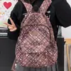 Bolso de hombro doble transfronterizo para mujer, a cuadros, estudiante, mochila de viaje para mujer, a cuadros de estrellas, gran capacidad, mochila escolar, nicho ins
