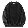 Especial transfronterizo para 350 gramos de lavado pesado suéter de algodón de cuello redondo viejo chaqueta de hombro caído color liso para hombre y mujer