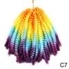 Peluca de Fibra Sintética Rizada Corta para Mujer, Crochet para Trenzas Africanas Pequeñas de Resorte, Twist de Resorte