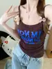Verão 2026 Novo Estilo Coreano Poá Gola Diagonal Ombro a Ombro Estampado Camisola Top Feminino Pura Desejo Garota Popular Regata