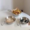Tigela de Aço Inoxidável Estilo Industrial Americano para Batatas Fritas Frango Frito Lanches Ocidentais com Alça Tigela para Frutas Sobremesas Saladas