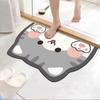 Alfombra absorbente de barro de diatomeas irregular con animales lindos, tapete de baño, tapete para puerta de baño, tapete antideslizante para entrada, hogar