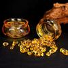 Tazón de Tesoro Dorado de la Suerte extragrande pequeño y mediano decoración Bolsa de yuanes dorada cristal vidrio ceremonia de apertura para Dios de la Riqueza decoración hogar