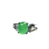 Anillo de jade malayo oro incrustado jade circón diseño creativo de nicho estilo ins anillo de moda versátil Múltiples Venta al por mayor