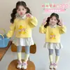 Conjunto de Roupa para Meninas Primavera e Outono Novo Estilo 2026 Tendência Infantil Moletom Falso Duas Peças Conjunto Casual Fofo de Duas Peças para Bebês Meninas