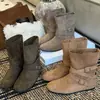 Botines estilo Western retro, nueva colección otoño/invierno 2026 para mujer, con tacón oculto para mayor altura, versátiles botas de cowboy de piel ante
