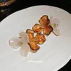 Novos Brincos Gancho de Orelha com Pingente de Flor e Franja em Acrílico Maillard Design de Nicho Retrô para Mulheres