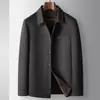 Chaqueta para Hombre 2026 Otoño e Invierno Tejida de Lana Cuello de Solapa Lujo Juvenil Casual de Negocios Grueso Abrigo de Cachemira Moderno
