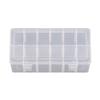Caja de Plástico Transparente de PP Desmontable Rectangular con 12 Compartimentos, Caja para Piezas Cubierta, Caja de Almacenamiento, Componentes de Ferretería, Equipo de Pesca