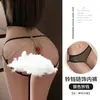 Lencería Sexy Manyan con Cadena y Cascabel, Abertura en la Entrepierna, Revela Glúteos, Malla Sexy Transparente, Ropa Interior Erótica de No Quitar 8344