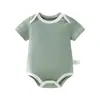 Macacão de Bebê Algodão Puro Verão Estilo Fino Macacão para Recém-Nascido Roupa de Engatinhar para Bebê Body de Manga Curta para Meninos e Meninas