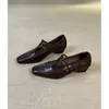 Versión de Piel de Oveja~Zapatos Mary Jane Cuadrados de Piel Genuina para Mujer Tacón Grueso Versátil Correa Doble Hebilla Temperamento de Oficina Corte Bajo Zapatos Individuales