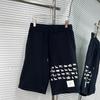 Shorts de Verão Masculino de Alta Qualidade com Bordado de Animal, Design de Listras Quatro Cores Tricotado, Casual e Confortável
