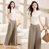 Ropa de mujer leche de papaya verano nuevo estilo té moda adelgazante camisa de manga corta pantalones de pierna ancha falda estilo occidental traje de dos piezas moda