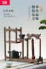 J Rack de Xícaras de Chá de Madeira Maciça Rack Bogu Chinoiserie Caixa de Armazenamento Rack de Armazenamento de Mesa Bule de Chá Pu'Er Perto do Fogão Preparo de Chá Conjunto de Chá com B