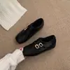 Sapatos Mocassins Quadrados Vintage com Aumento Oculto de Altura, Forrados com Lã, Sapatos Britânicos de Couro Estilo Brogue para Outono e Inverno, Sapatos de Algodão com Solado Grosso