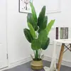 Maceta de planta verde artificial Decoración de plátano de planta artificial nórdica hoja de tortuga estilo ins sala de estar decoración interior grande
