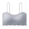 Ropa interior de seda de hielo para niñas de secundaria en etapa de desarrollo, top tipo tubo deportivo con soporte U a prueba de impactos