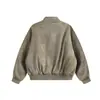 Ropa Vintage Yidao 2026 Invierno Nuevo Retro Americano Camuflaje Cuello Alto Corta Fresca Holgada Silueta Bomber Chaqueta de Algodón Ropa de Abrigo