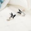 Pendientes de mariposa negros oscuros de estilo coreano 2022, nuevos pendientes de diseño Mori para mujer, pendientes de nicho que combinan con todo.