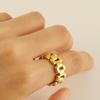Nuevo diseño transfronterizo para combinar con todo, anillo geométrico de acero inoxidable con oro de 18k, anillo abierto simple de acero de titanio